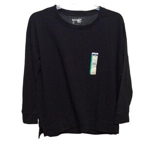 Terra & Sky Women Sweatshirt Large Black 65% Cotton 24% Rayon 11% Polyester